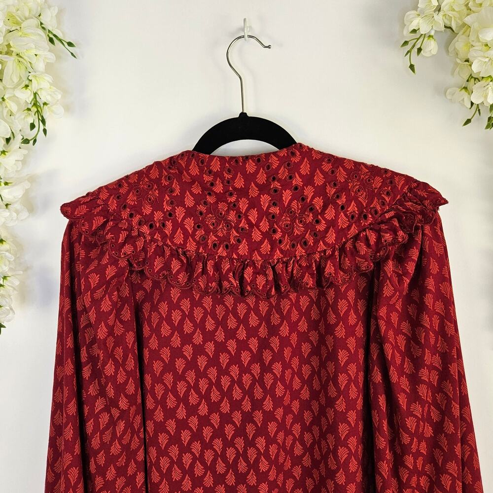 Universal Thread Large Button Down Blouse Boho Em… - image 7